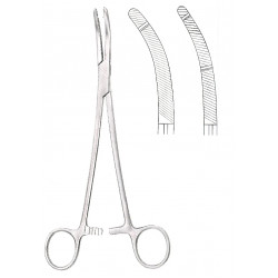 Heaney Hysterectomy Forceps, Curved, Single Groove; Length: 21cm (8.25")