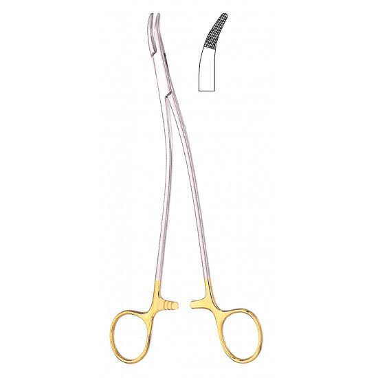 Stratte Needle Holder, Curved, S- Shaped, TC,  9 1/4"
